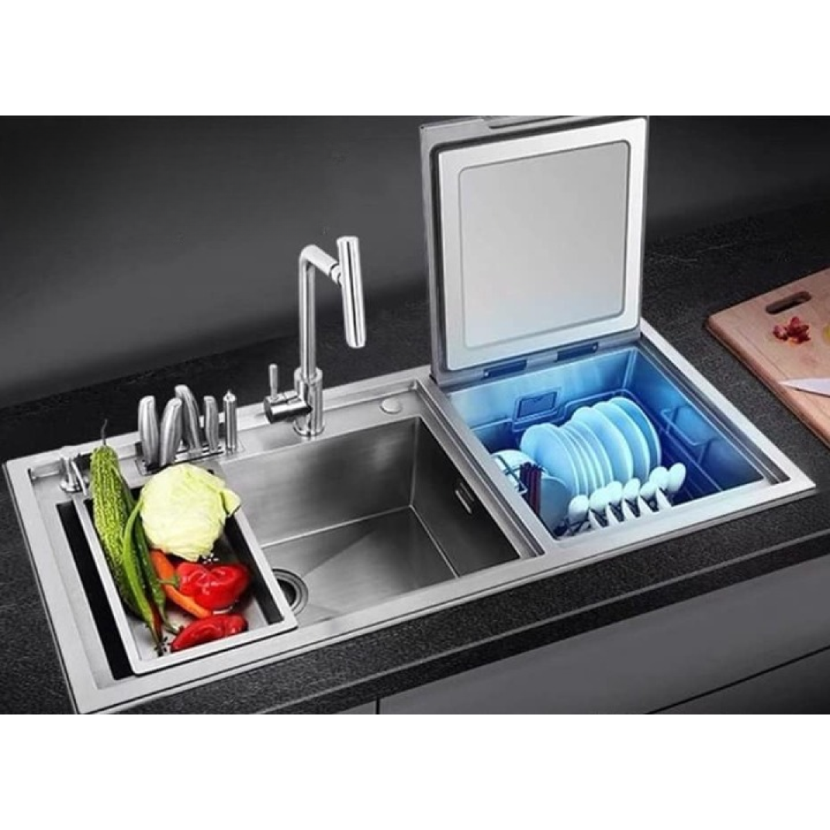 Rellt H2 加大鋅盆款洗碗碟機 (連內置刀架) (左款)